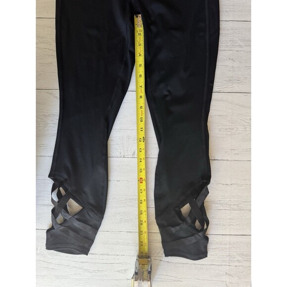 NWT Women's Black ACTIVE LIFE Lattice Bottom Leggings Size Medium - Picture 9 of 11